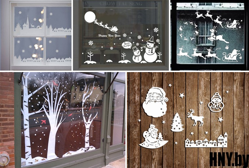 Вытанка Деда Мороза с ведром снежинок и вытынанка на окна на Новый год 2022-2023 из бумаги