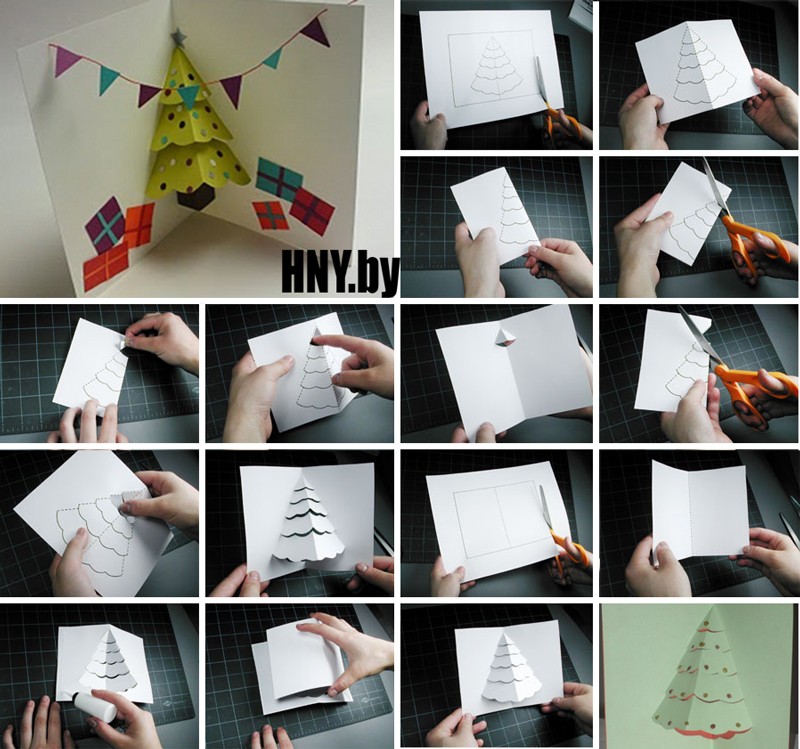 Как сделать открытку на Новый год своими руками вместе с детьми