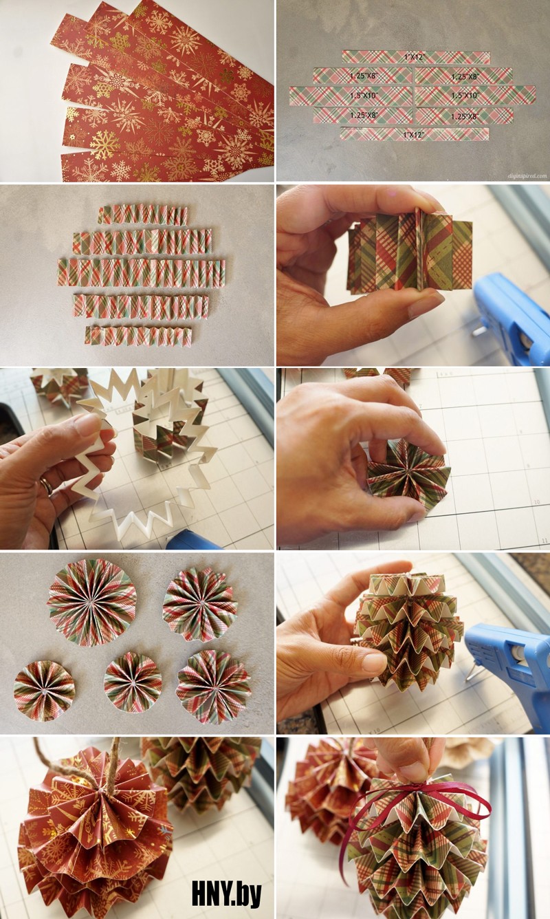 Елочный шар в японском стиле: украшаем новогоднюю елку поделками из бумаги