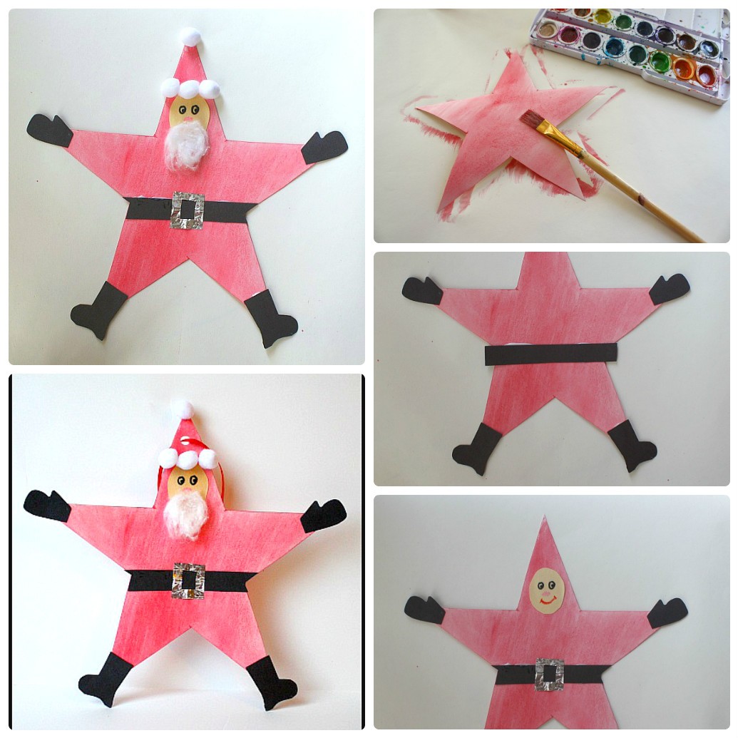 Новогодние поделки из бумаги для детей: делаем бумажную звезду-Санту
