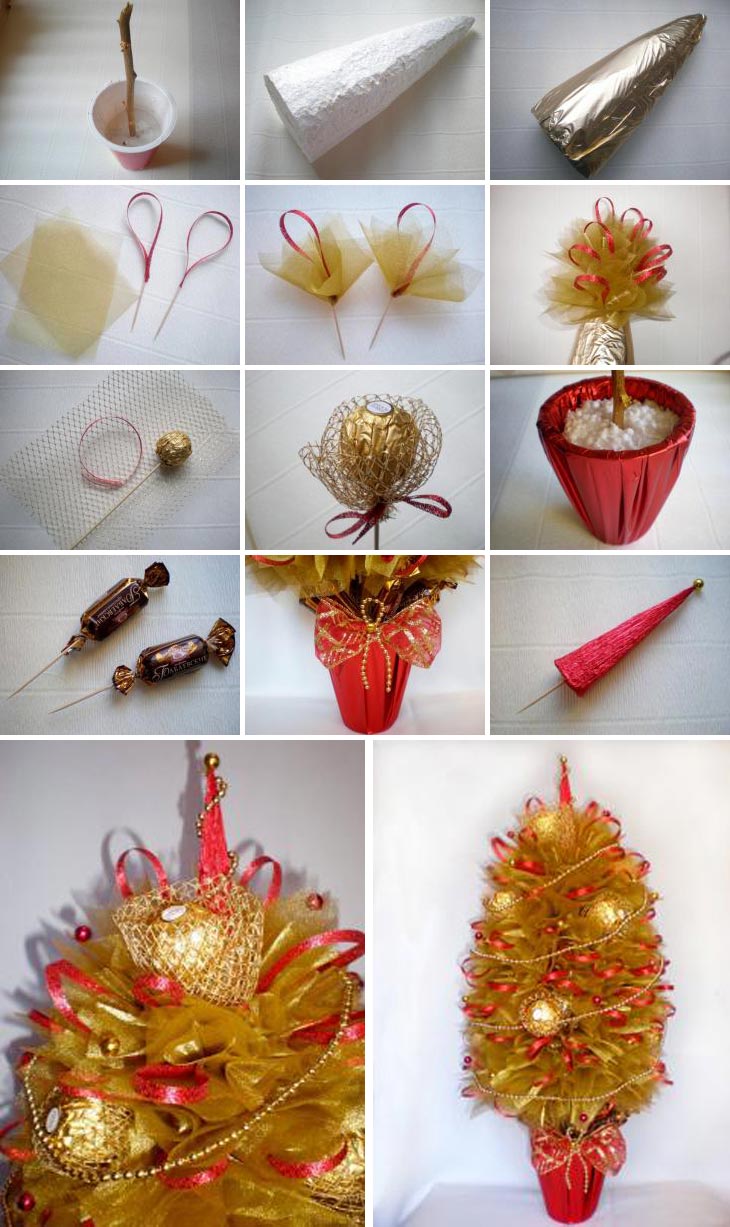Новогодняя елка из конфет своими руками — сладкий сюрприз к празднику