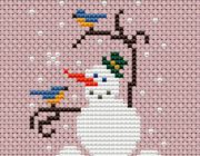Снеговик: схема вышивки