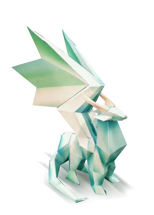 Паперкрафт дракон с крыльями бесплатная схема
