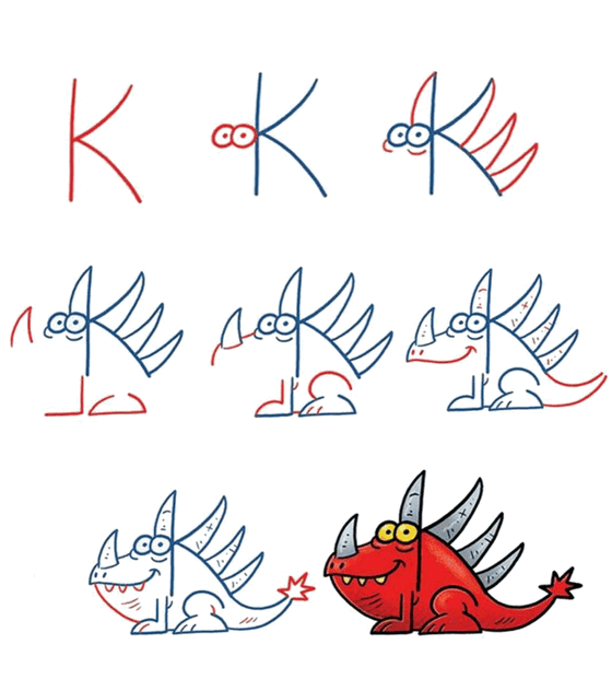 Как нарисовать прикольного дракончика на Новый год: пошаговая инструкция